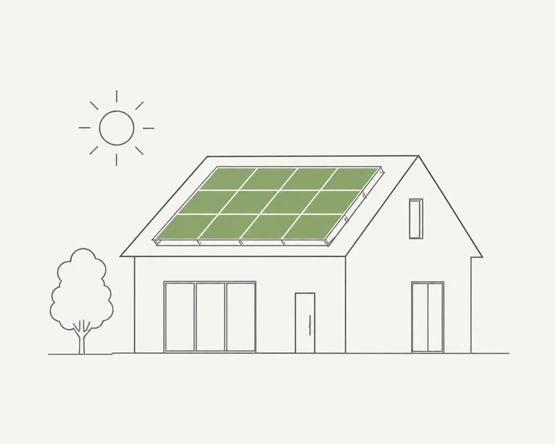A home generating electricity with rooftop solar panels